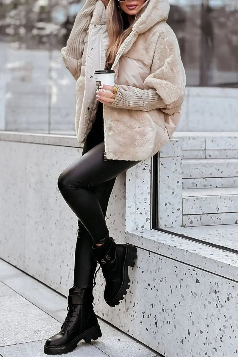 Quilted Hooded Winter Cape Coat