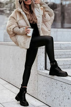 Quilted Hooded Winter Cape Coat