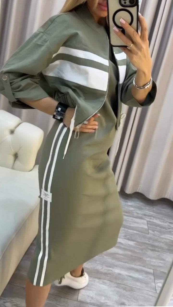 Round Neck Dress Jacket Set