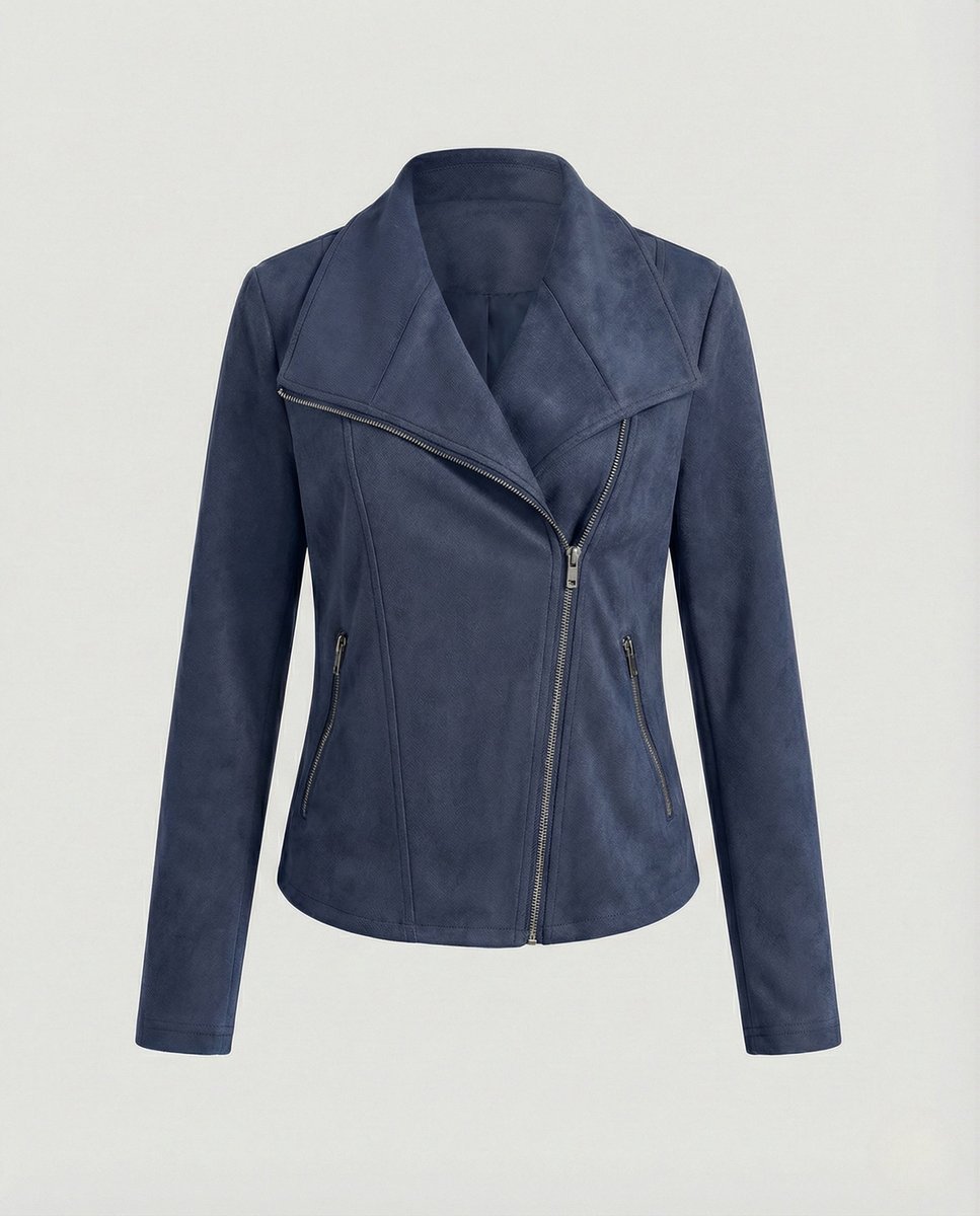 Faux Leather Asymmetric Biker Jacket