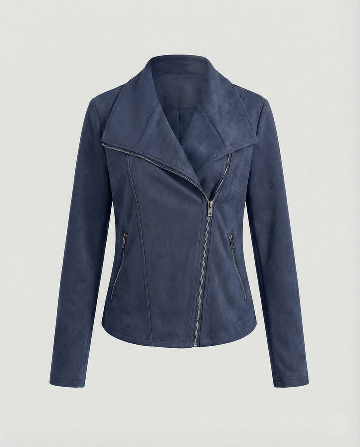 Faux Leather Asymmetric Biker Jacket
