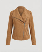 Faux Leather Asymmetric Biker Jacket