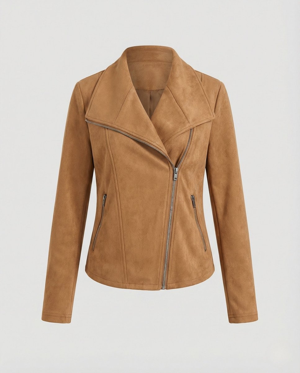 Faux Leather Asymmetric Biker Jacket