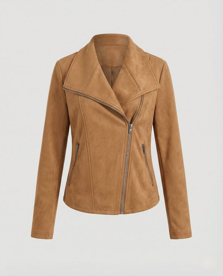 Faux Leather Asymmetric Biker Jacket