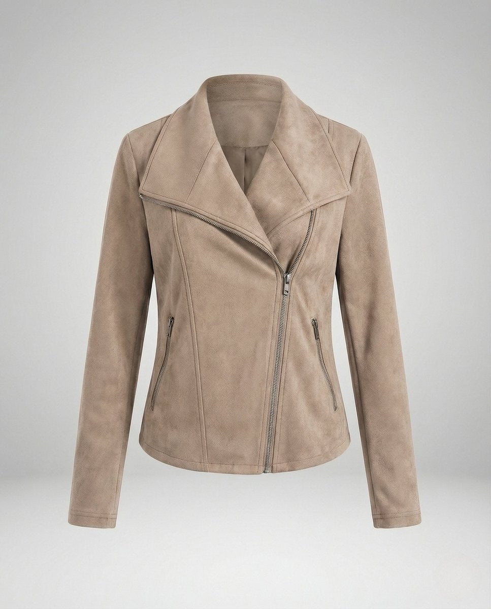 Faux Leather Asymmetric Biker Jacket