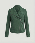 Faux Leather Asymmetric Biker Jacket