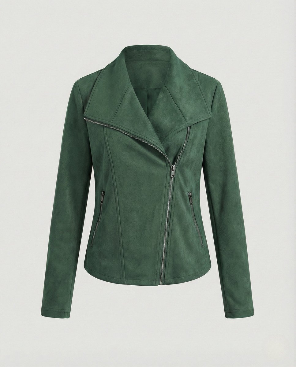 Faux Leather Asymmetric Biker Jacket