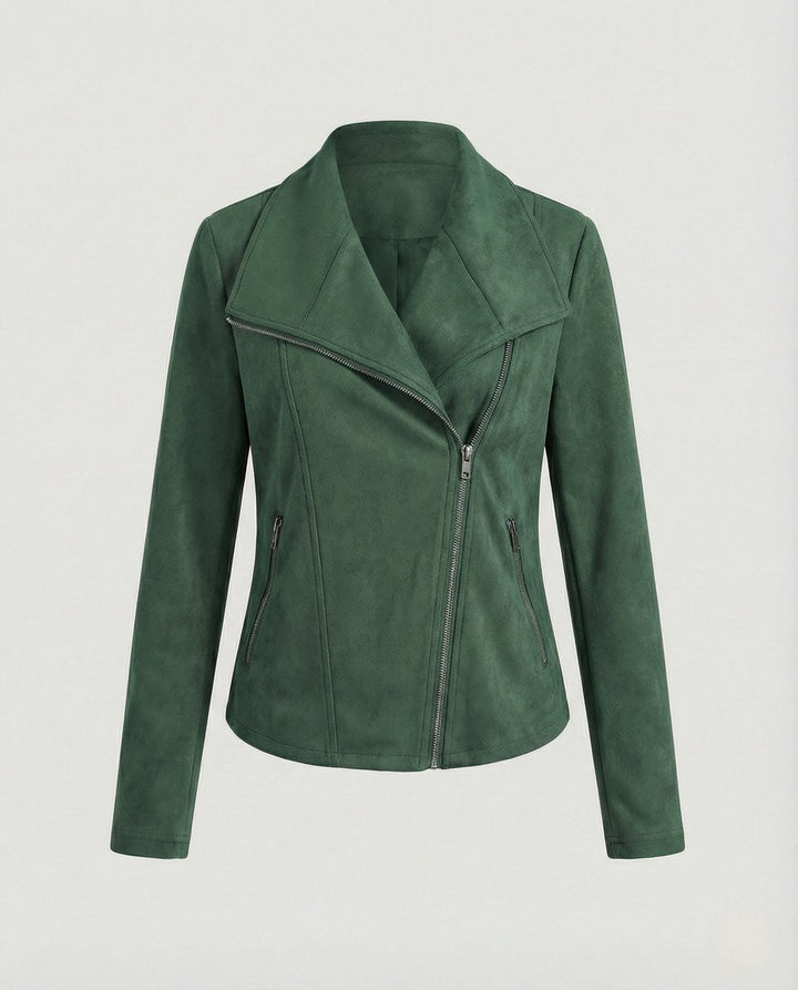 Faux Leather Asymmetric Biker Jacket