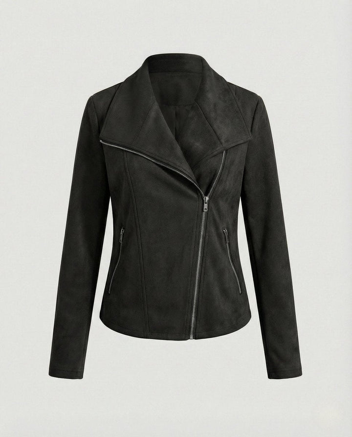 Faux Leather Asymmetric Biker Jacket