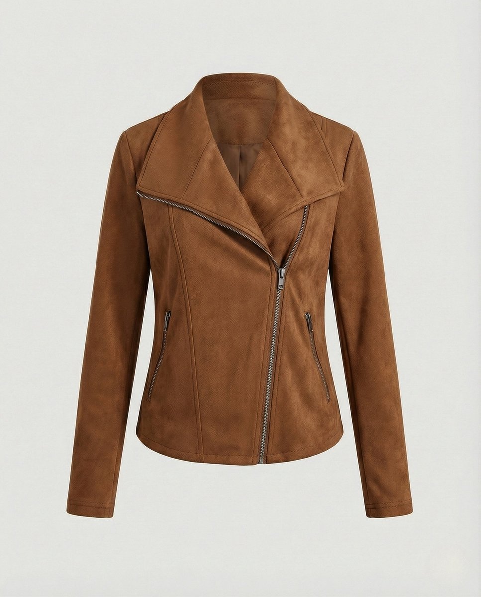 Faux Leather Asymmetric Biker Jacket