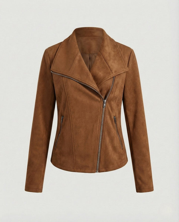 Faux Leather Asymmetric Biker Jacket