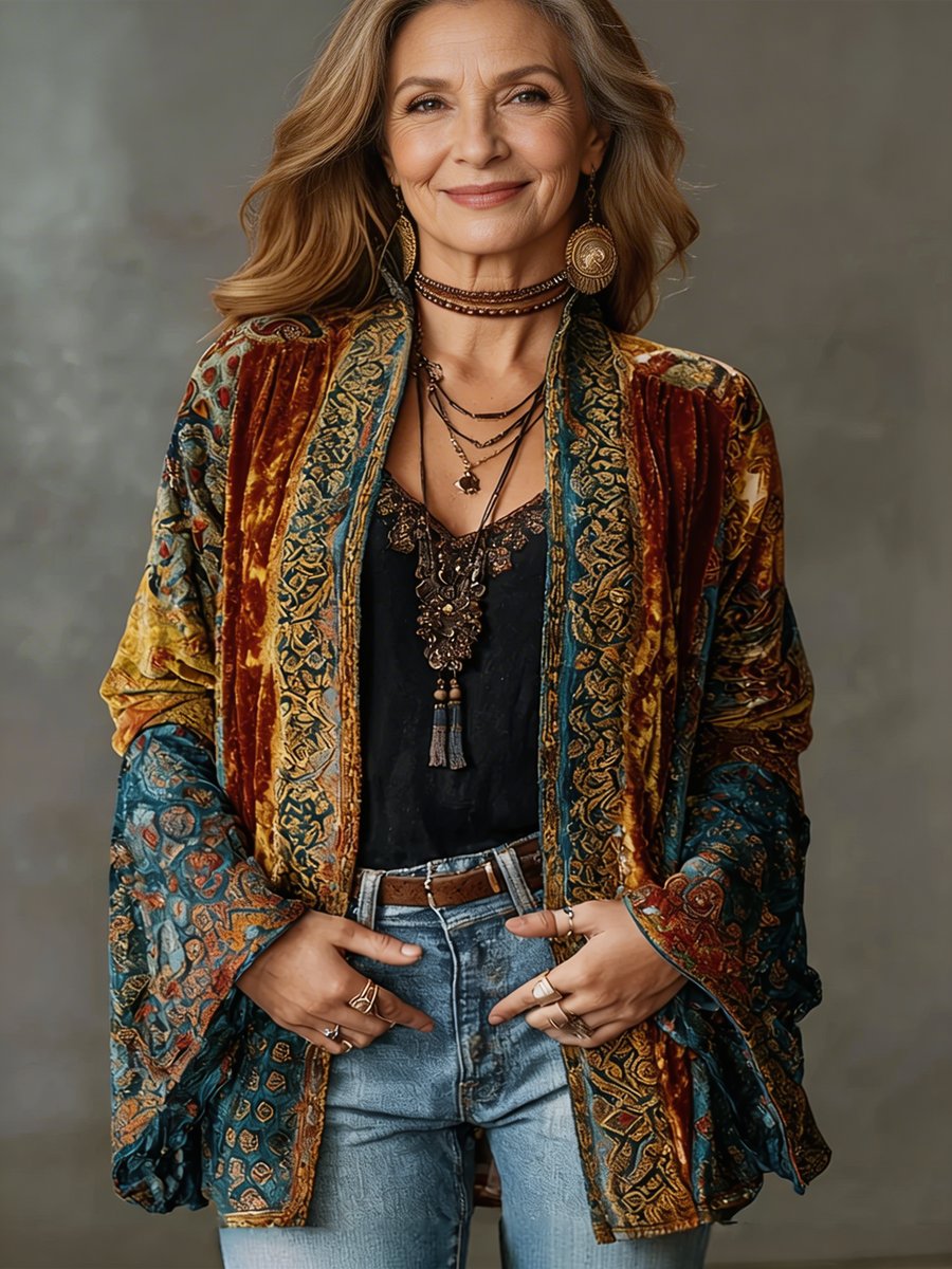 Quilted Boho Kimono Vintage Jacket