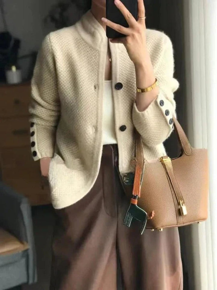 Cashmere Wool Buttoned Knit Cardigan