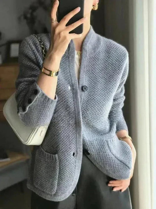 Cashmere Wool Buttoned Knit Cardigan