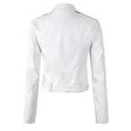 Cropped Faux Leather Biker Jacket