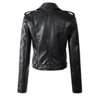 Cropped Faux Leather Biker Jacket