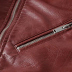 Cropped Faux Leather Biker Jacket