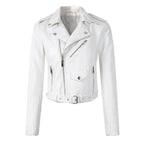 Cropped Faux Leather Biker Jacket