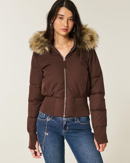 Cropped Hooded Puffer Winter Jacket