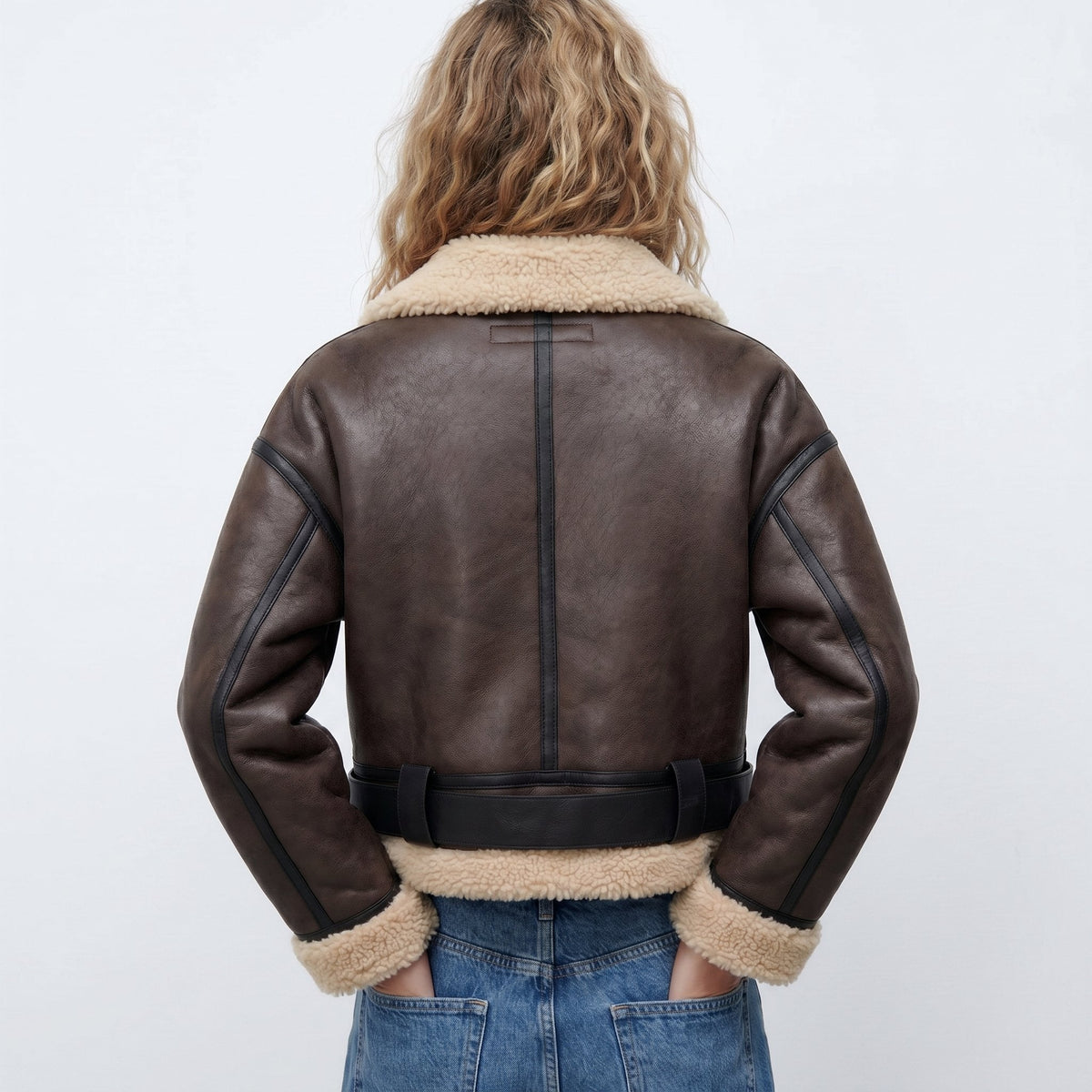 Reversible Shearling Luxury Bomber Jacket