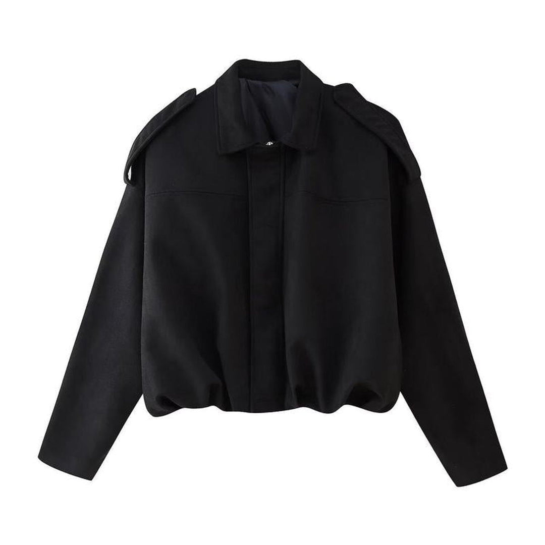 Oversized Cropped Faux Suede Bomber