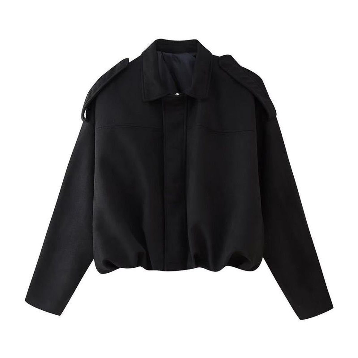Oversized Cropped Faux Suede Bomber