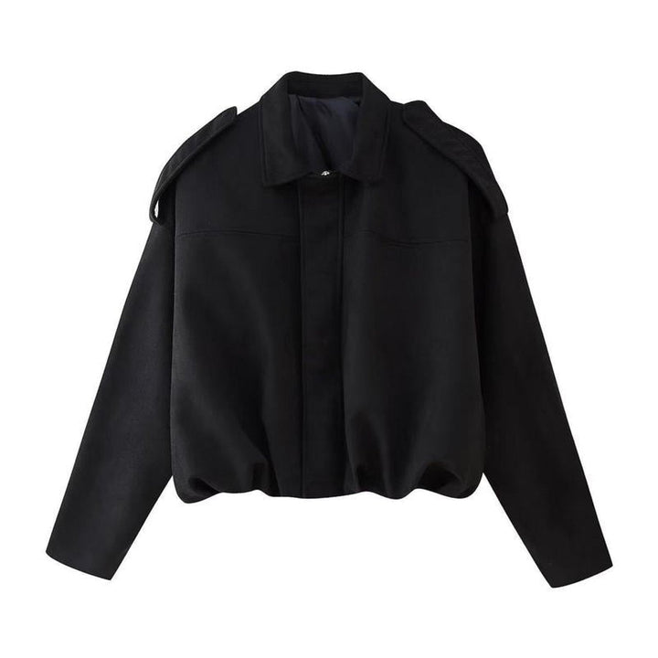 Oversized Cropped Faux Suede Bomber