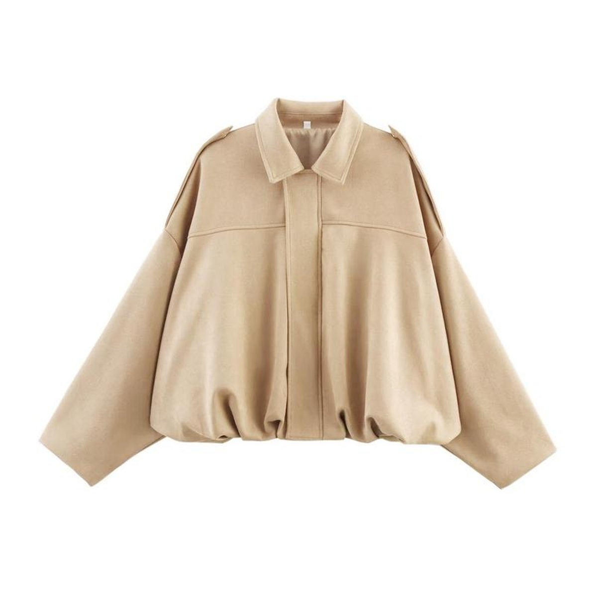 Oversized Cropped Faux Suede Bomber