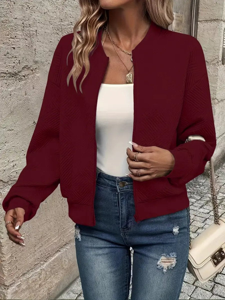 Lightweight Quilted Zip Bomber Jacket