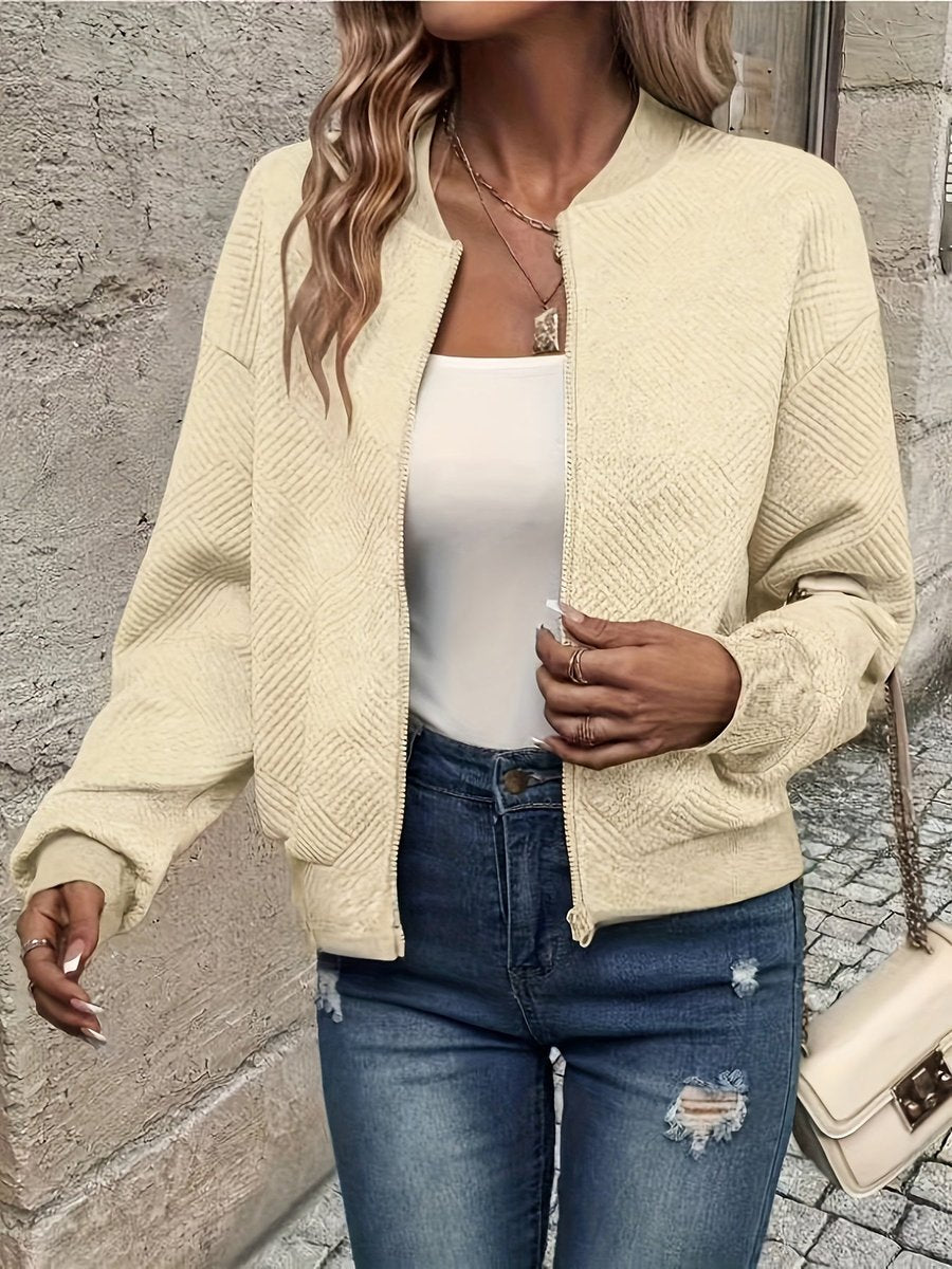 Lightweight Quilted Zip Bomber Jacket
