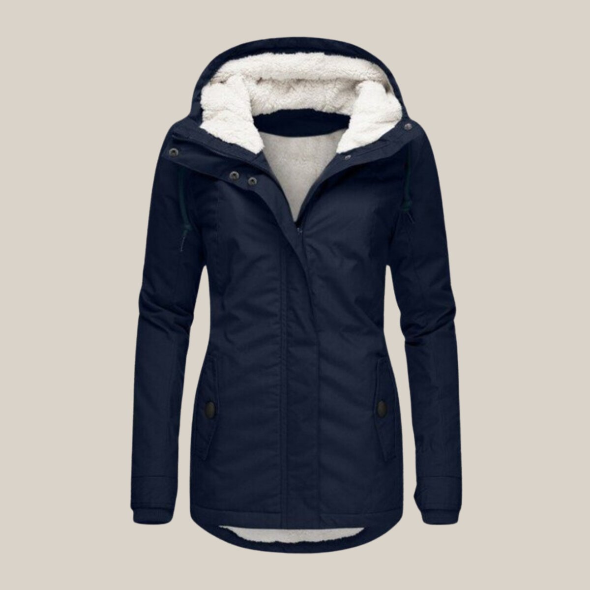 Fleece Lined Hooded Quilted Jacket