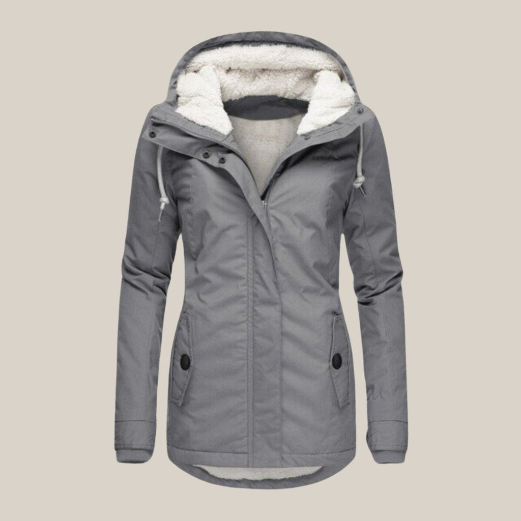 Fleece Lined Hooded Quilted Jacket