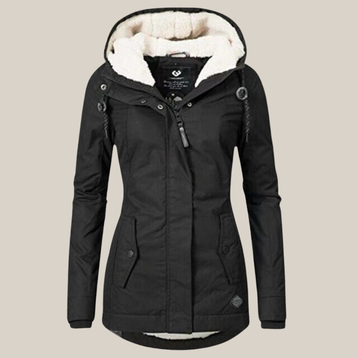 Fleece Lined Hooded Quilted Jacket