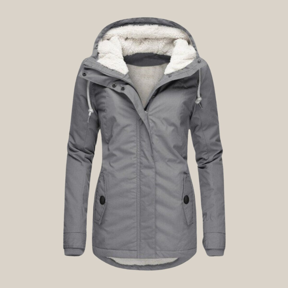 Fleece Lined Hooded Quilted Jacket