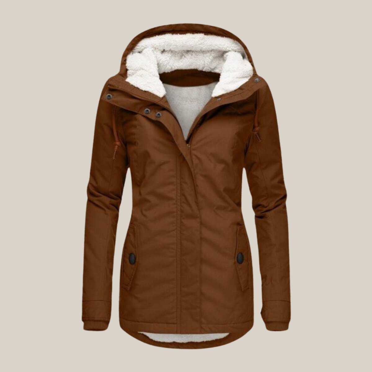 Fleece Lined Hooded Quilted Jacket