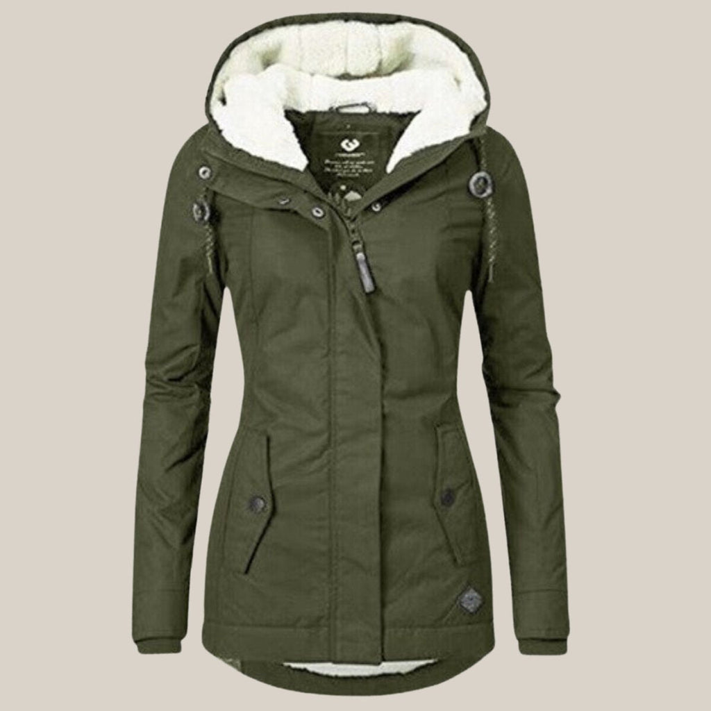 Fleece Lined Hooded Quilted Jacket