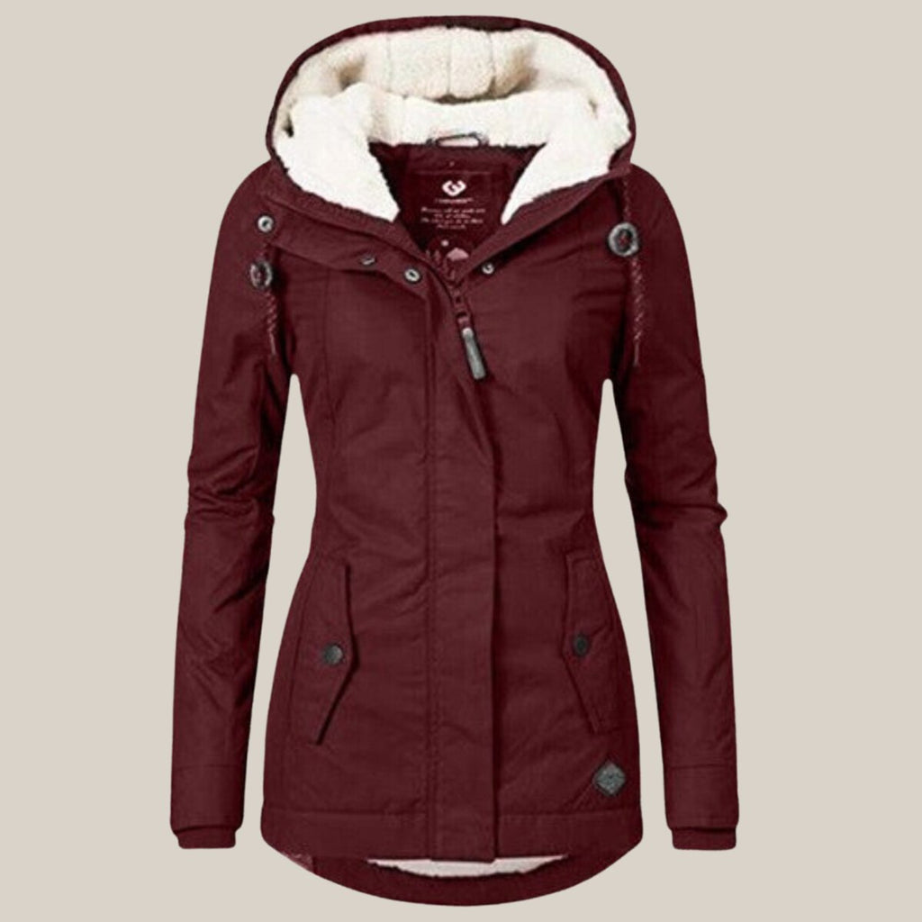 Fleece Lined Hooded Quilted Jacket