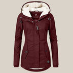 Fleece Lined Hooded Quilted Jacket
