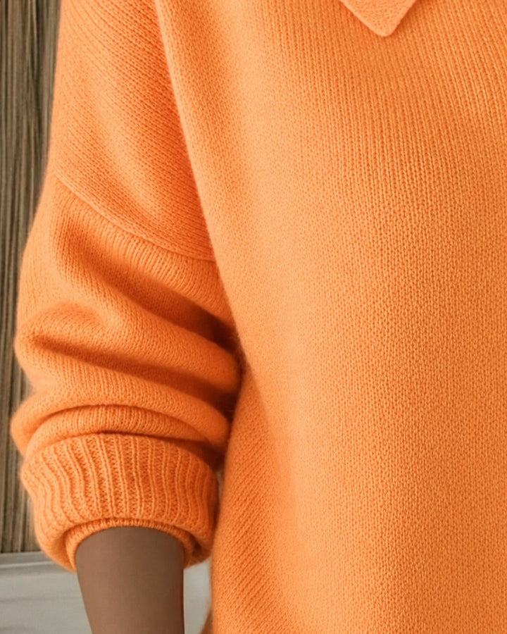 Relaxed Collared Buttoned Knitted Cardigan
