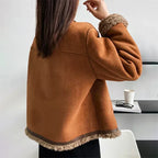 Faux Shearling Buttoned Warm Jacket