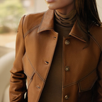 Sophisticated Soft Leather Pocket Jacket