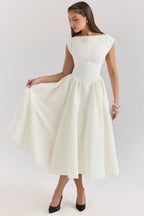 Women's Open-Back Couture Midi Dress
