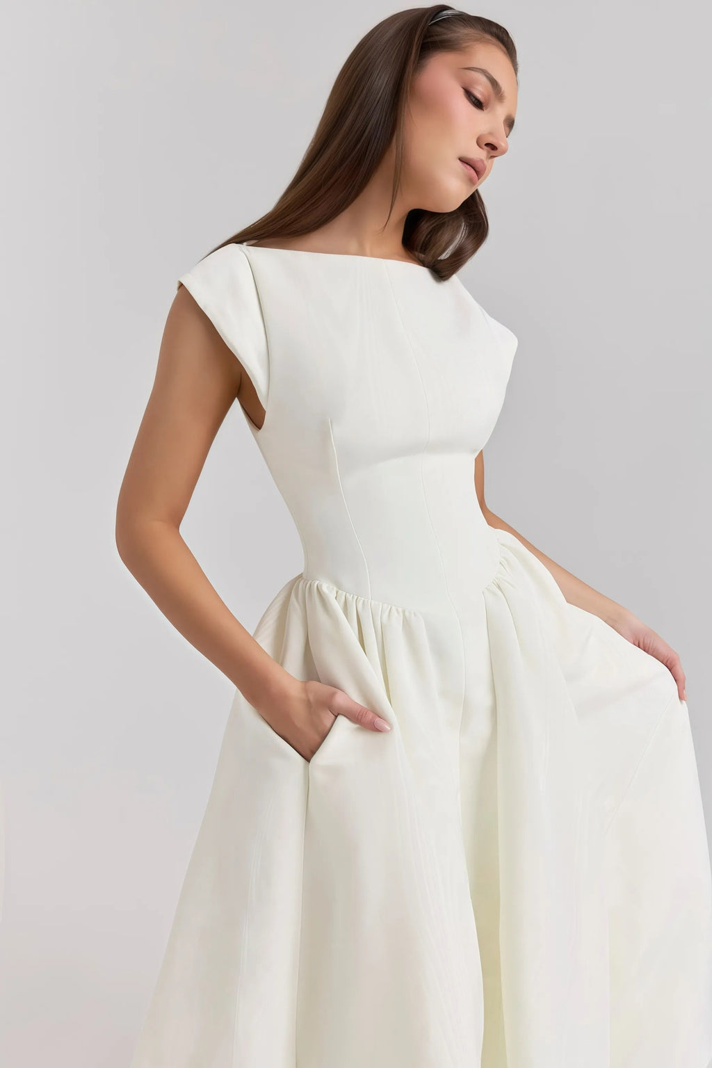 Women's Open-Back Couture Midi Dress