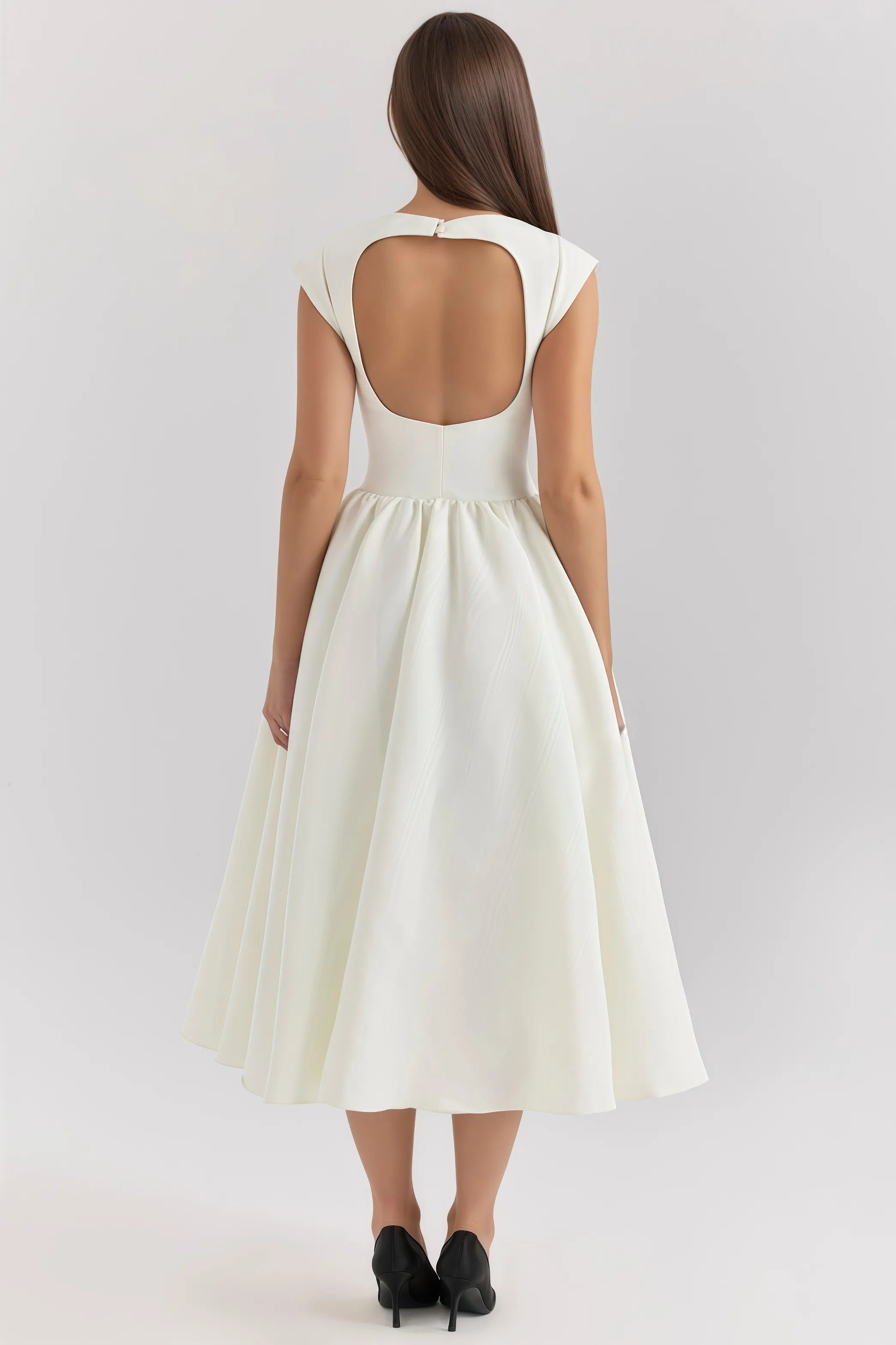 Women's Open-Back Couture Midi Dress