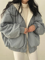 Oversized Reversible Teddy Bomber Jacket