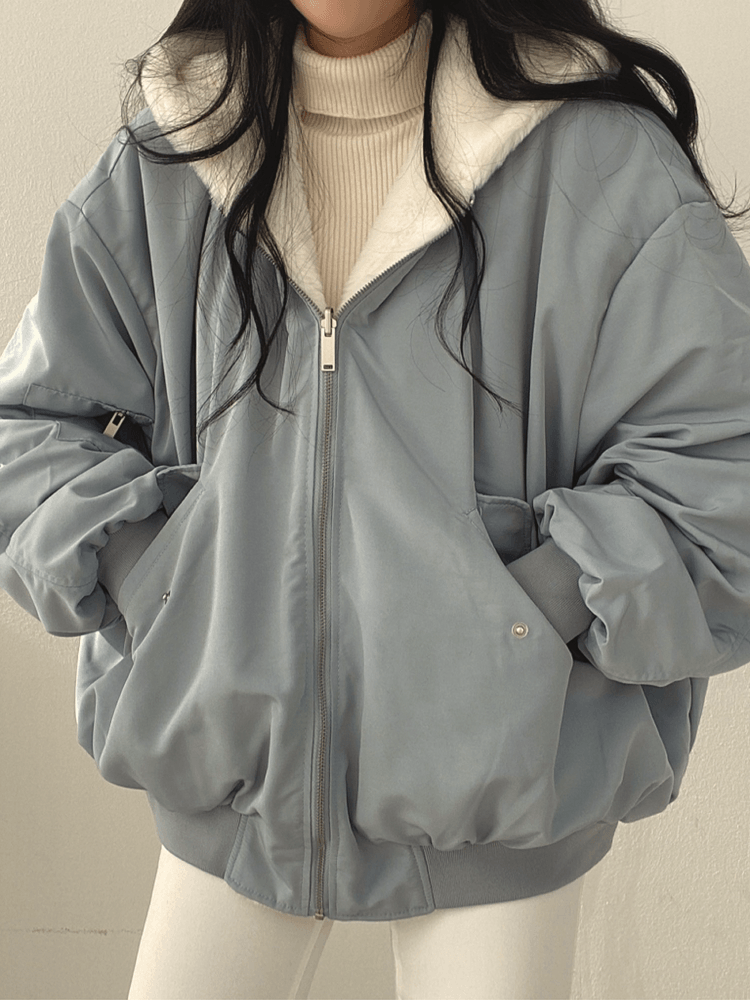 Oversized Reversible Teddy Bomber Jacket