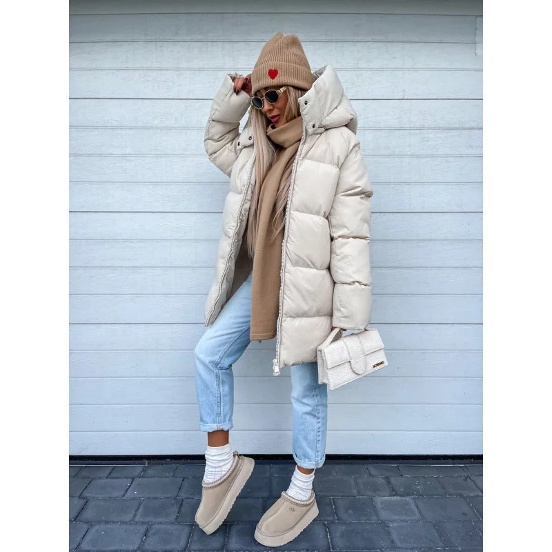 Warm Thick Hooded Zip Coat