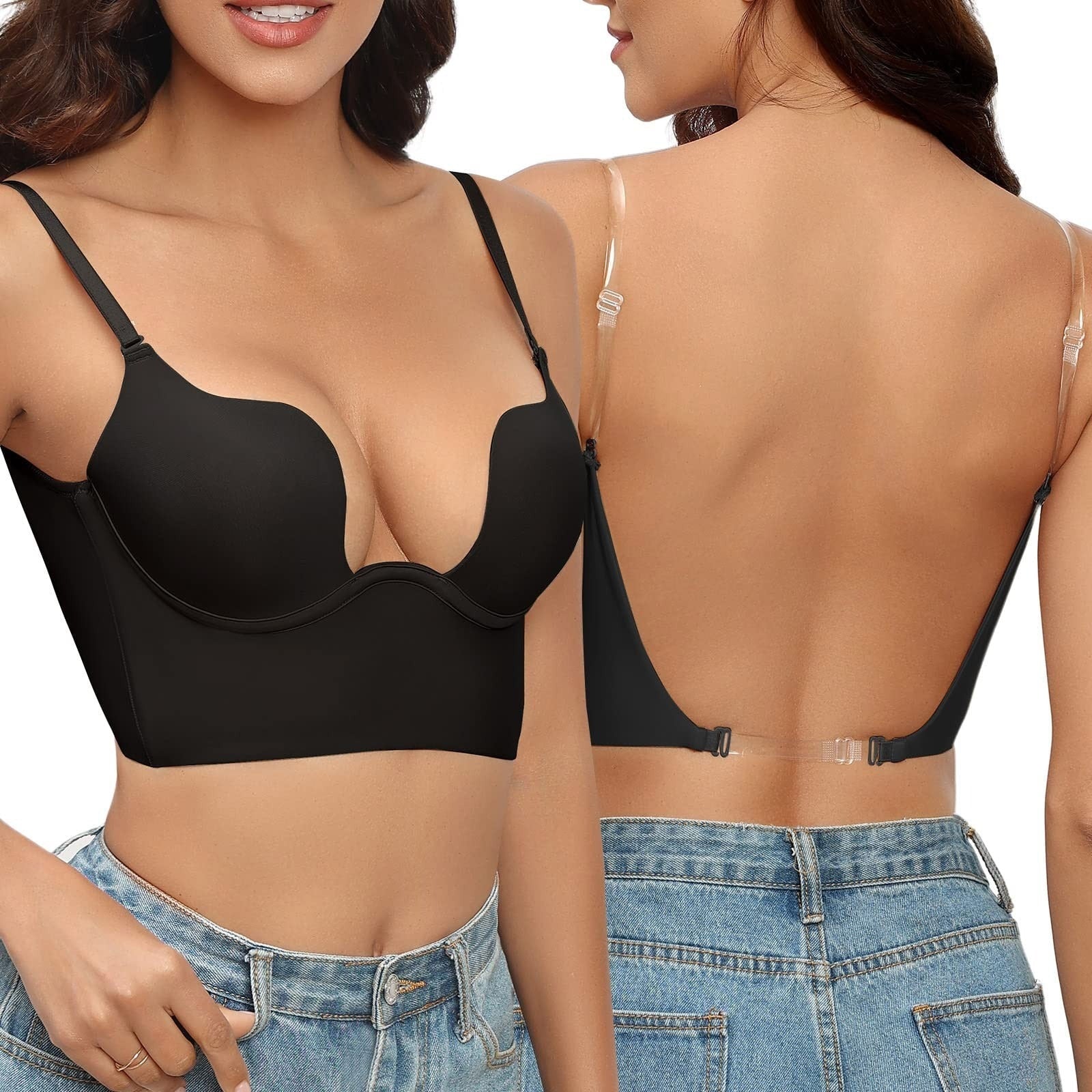 Backless Seamless Support Bra – Low-Back Non-Wired Lifting Solution