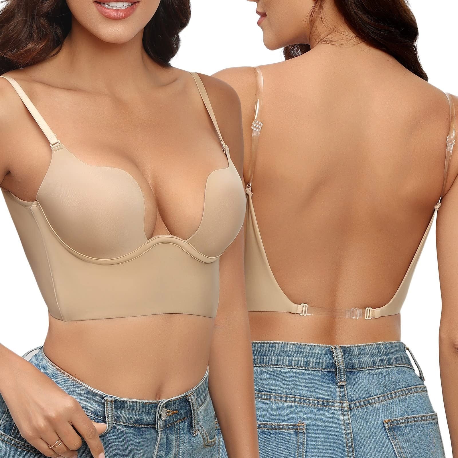 Backless Seamless Support Bra – Low-Back Non-Wired Lifting Solution