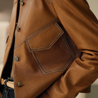 Sophisticated Soft Leather Pocket Jacket